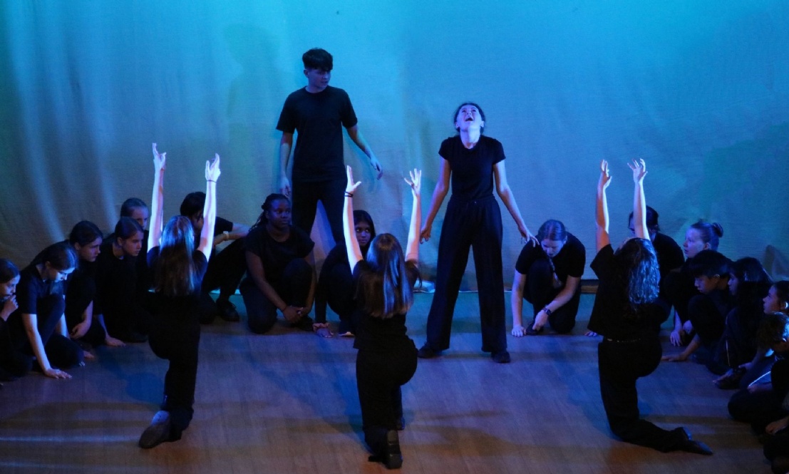 Pupils perform in Shakespeare in Schools Macbeth at Andover Theatre